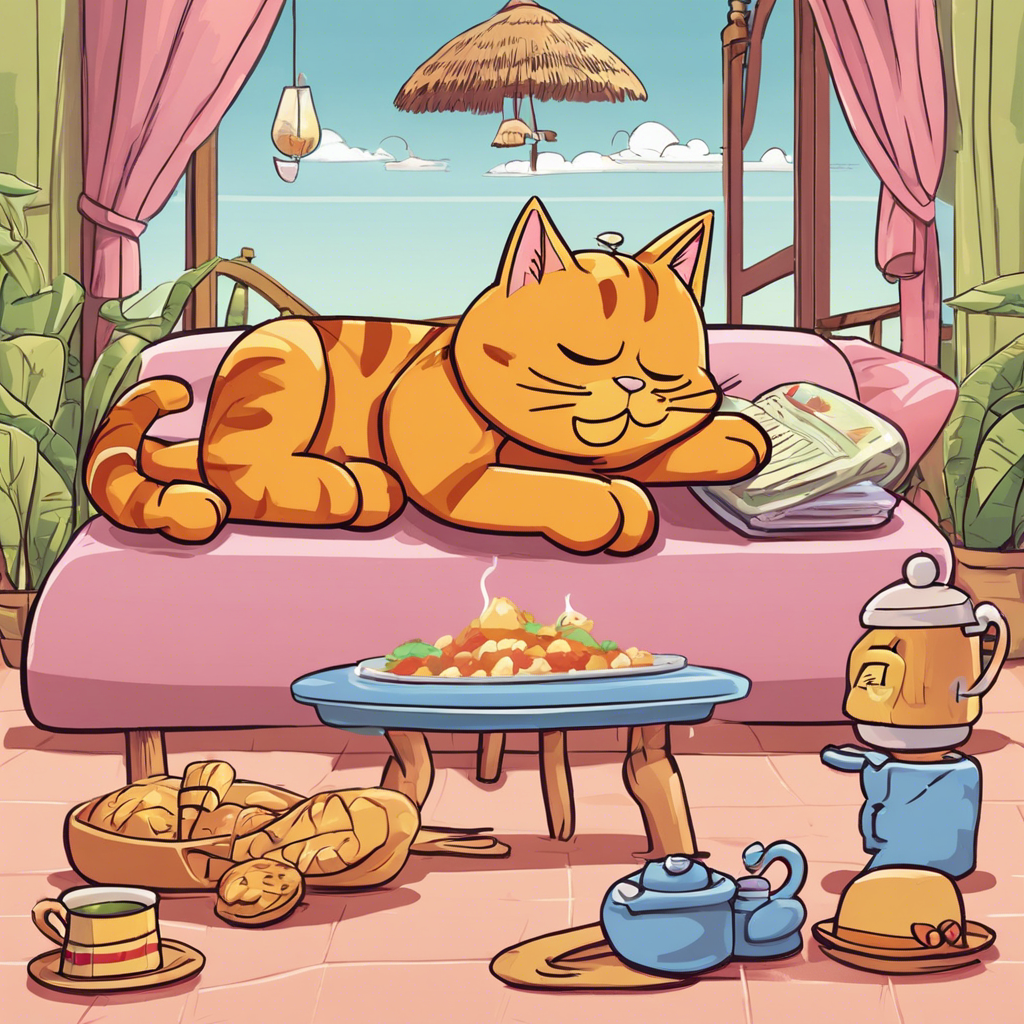 Lazy Garfield on a Holiday: A Catnap Adventure